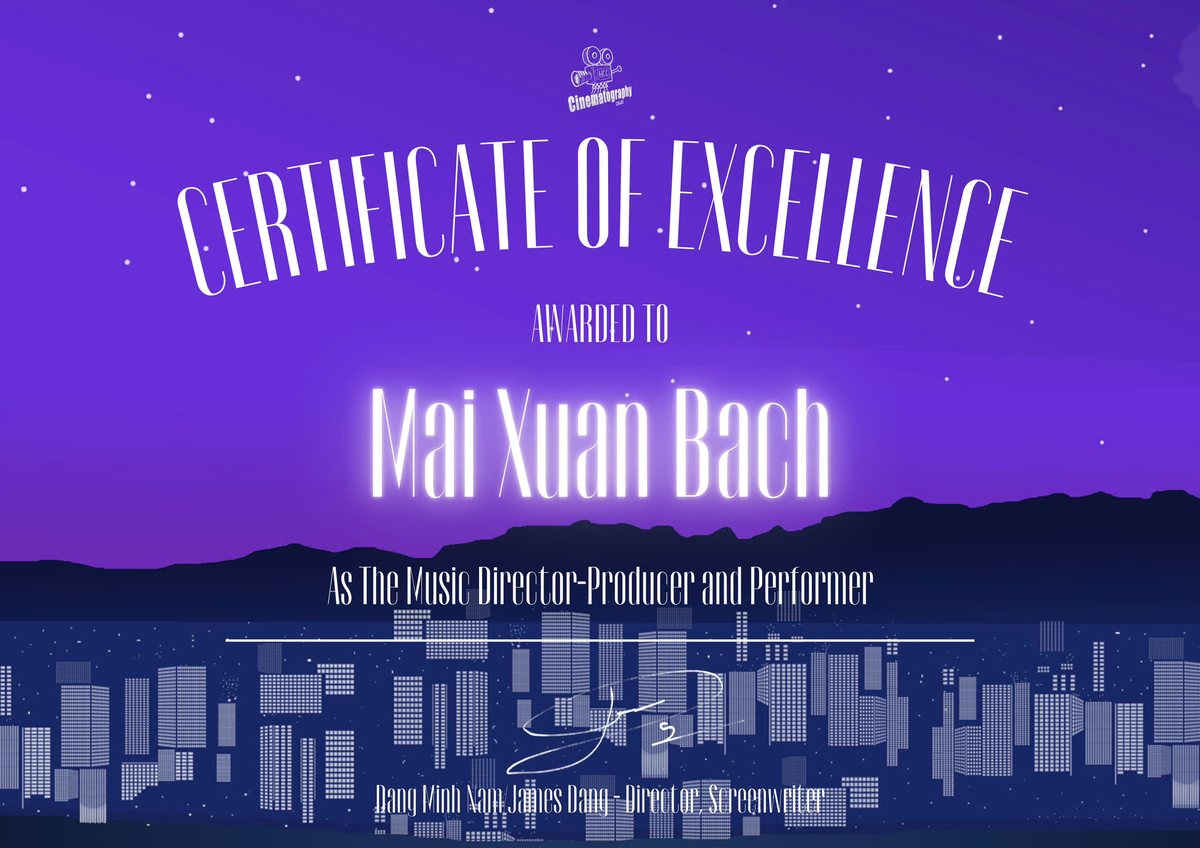 My certificate from the director, Dang Minh Nam.
